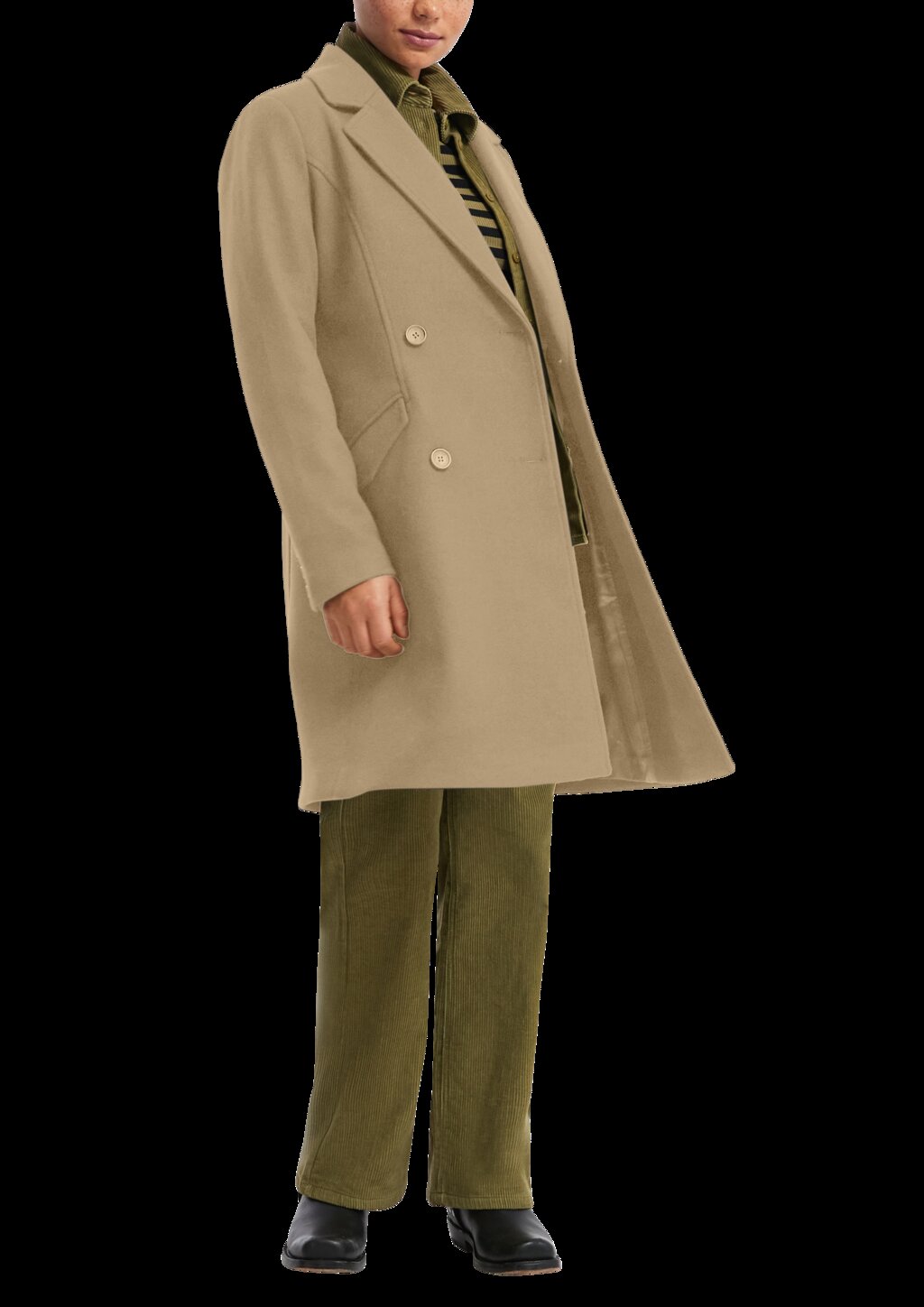 Taillierter Mantel in Wolloptik