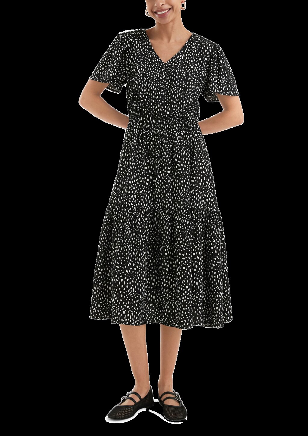 Viskosekleid mit All-over-Print