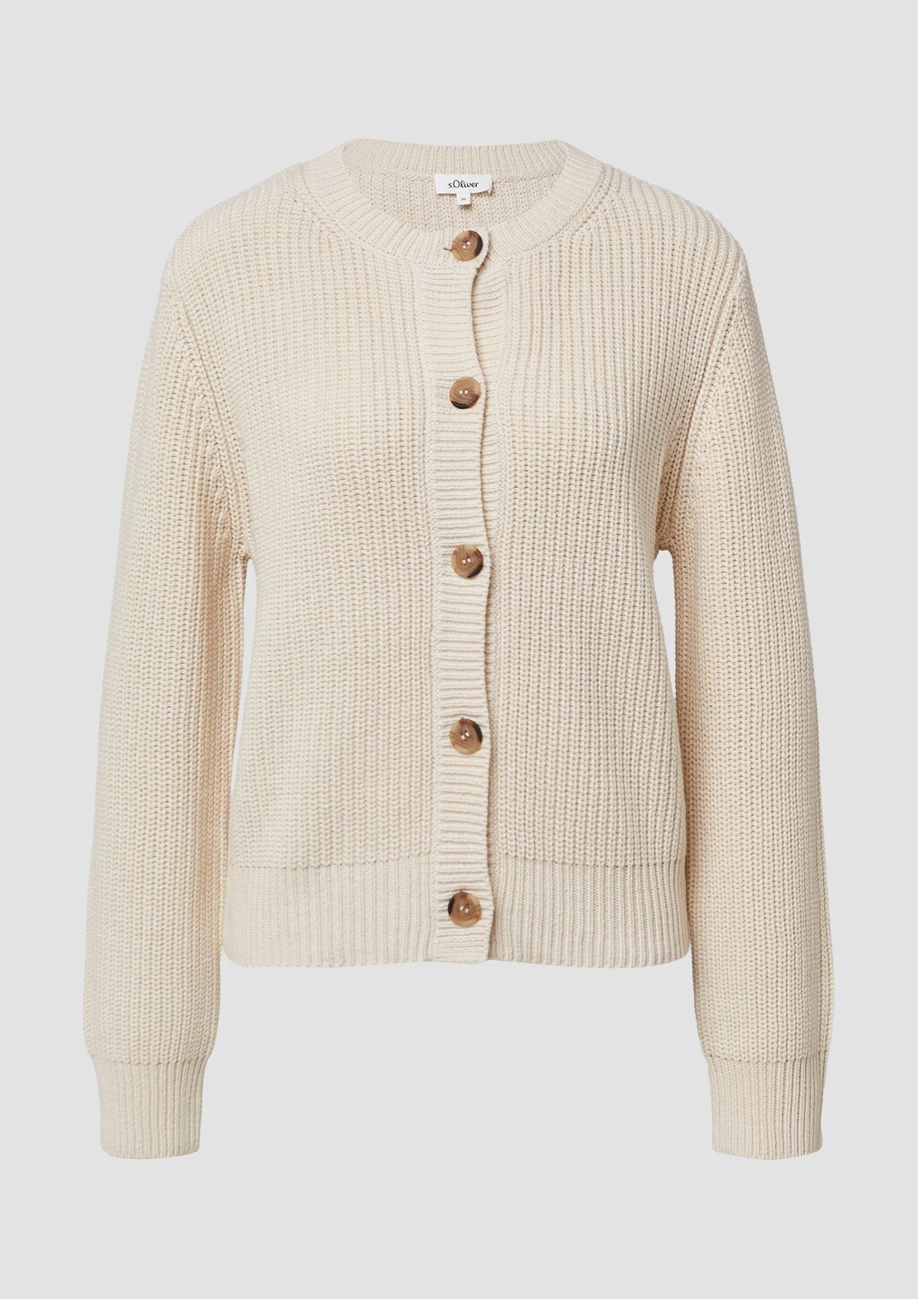 Cardigan aus Baumwollmix in Ripp-Optik