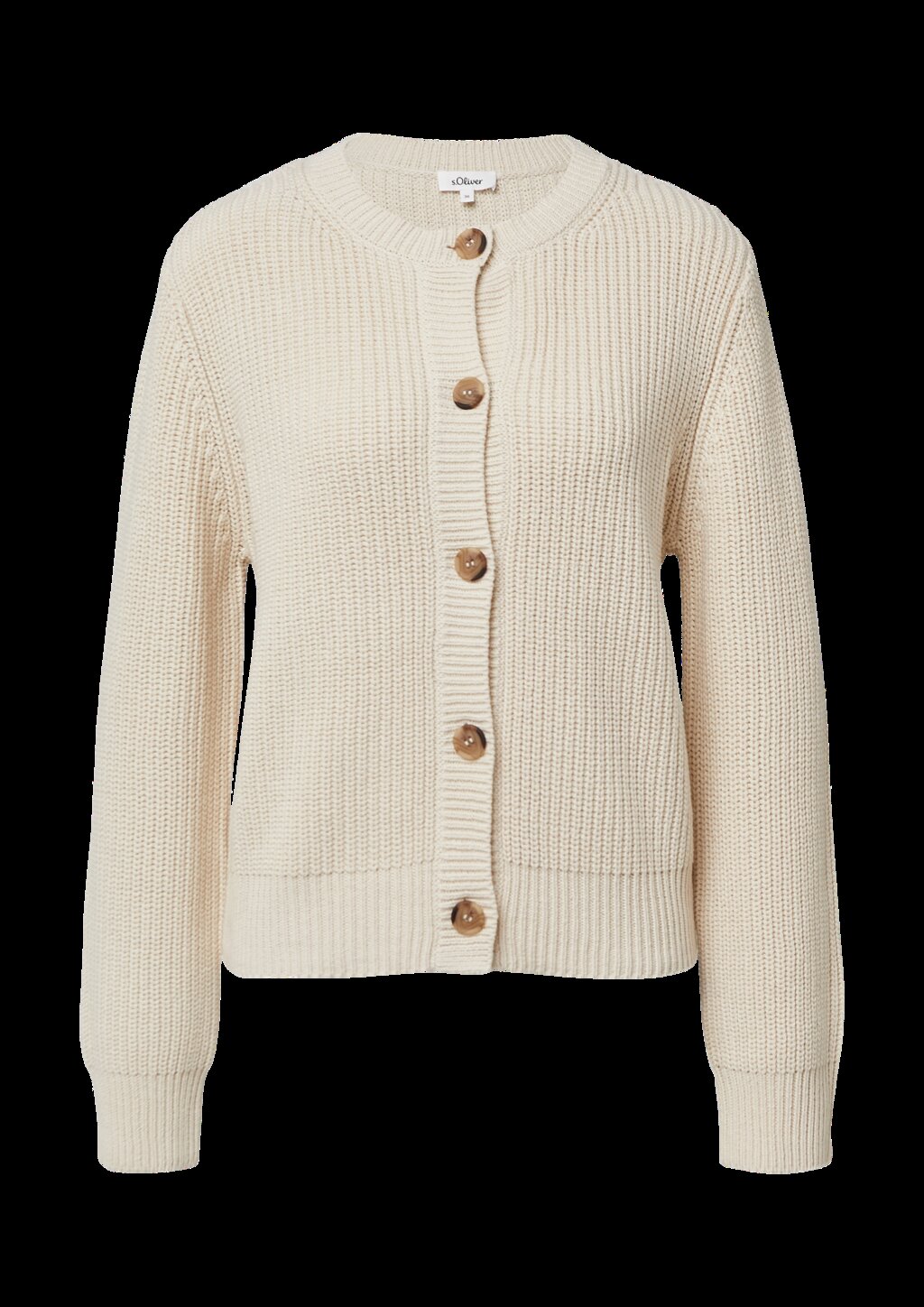 Cardigan aus Baumwollmix in Ripp-Optik