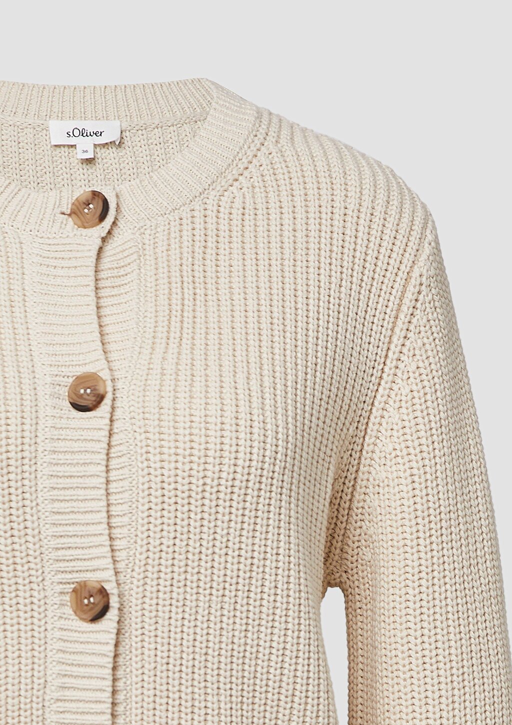 Cardigan aus Baumwollmix in Ripp-Optik