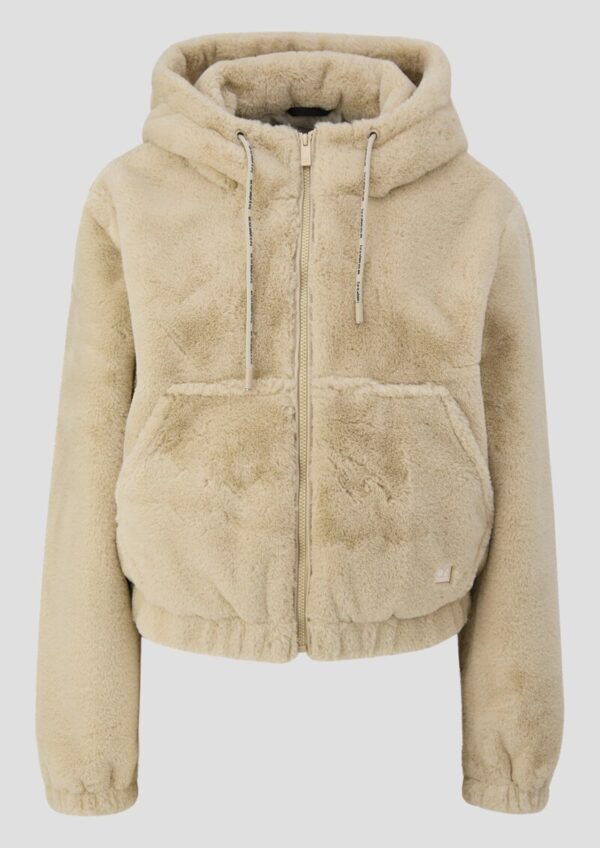 Flauschige Kapuzenjacke in Felloptik