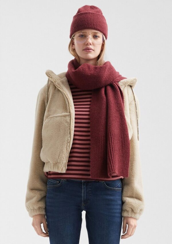 Flauschige Kapuzenjacke in Felloptik