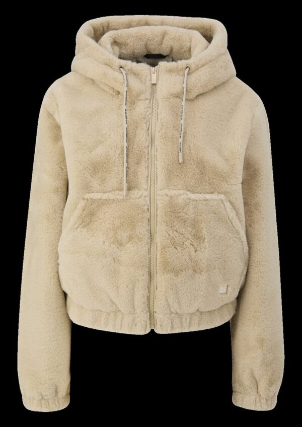 Flauschige Kapuzenjacke in Felloptik