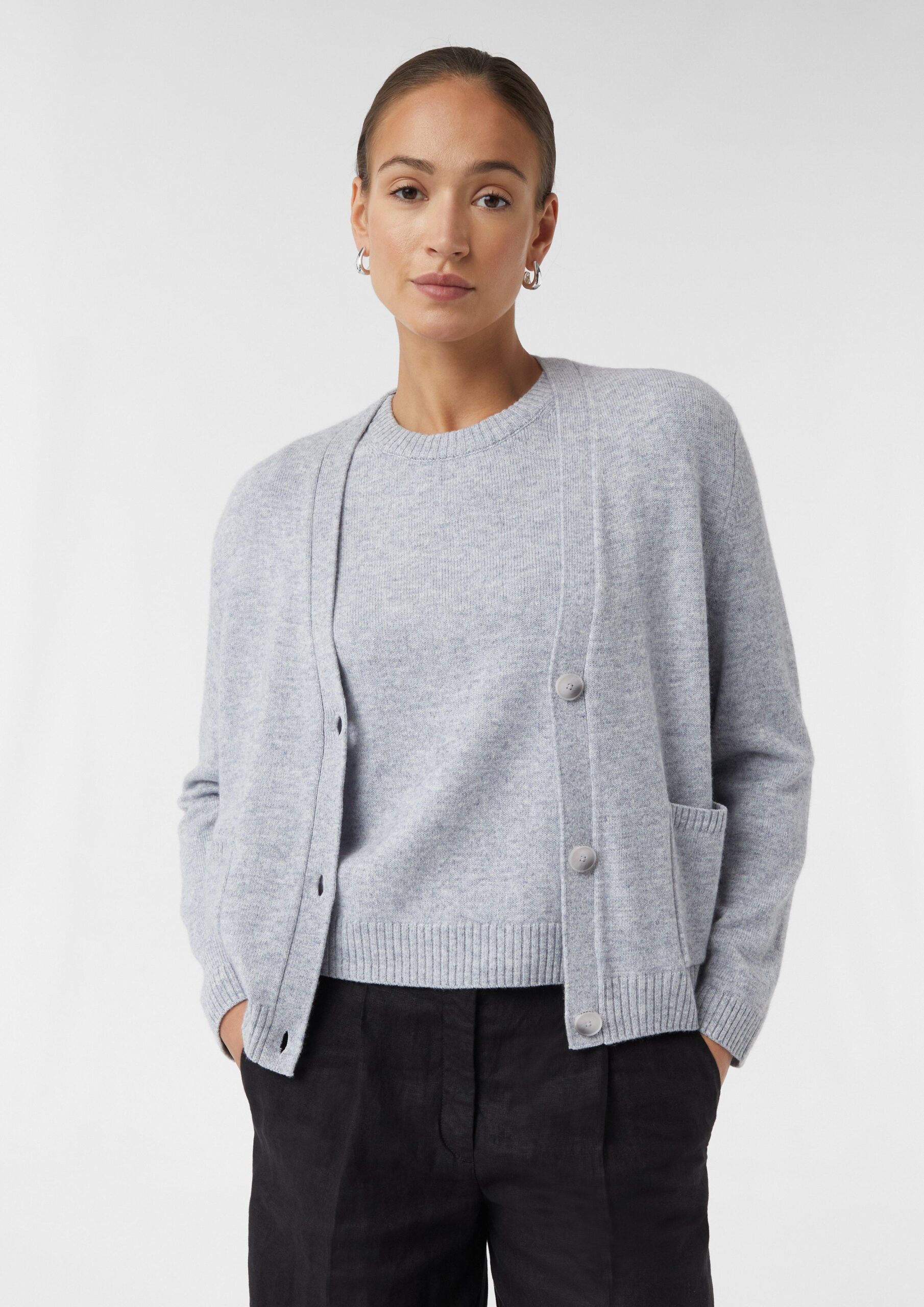 Strickcardigan im Loose Fit aus Wollmix