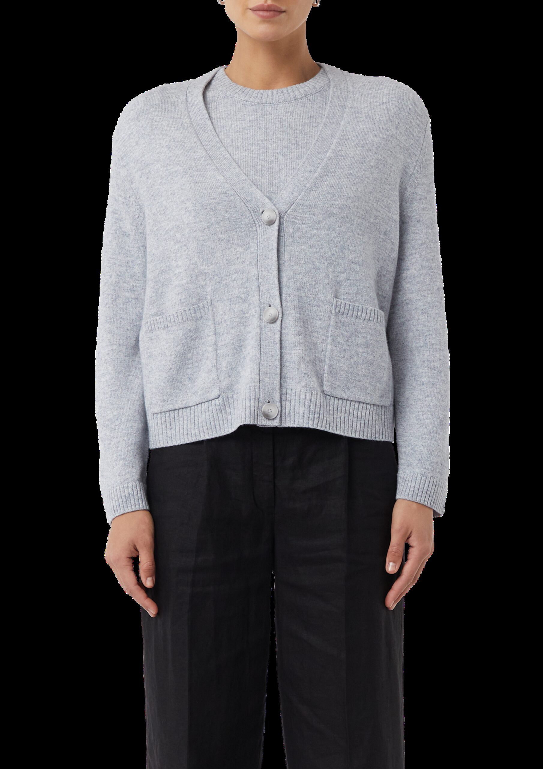 Strickcardigan im Loose Fit aus Wollmix