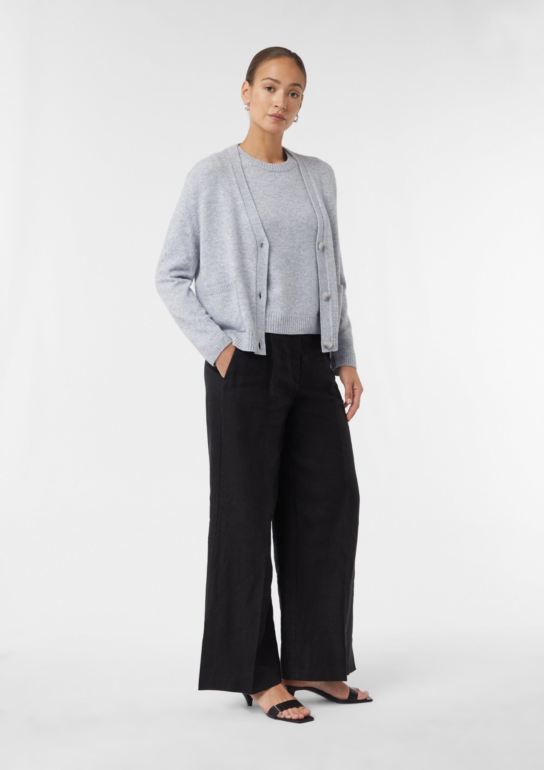 Strickcardigan im Loose Fit aus Wollmix