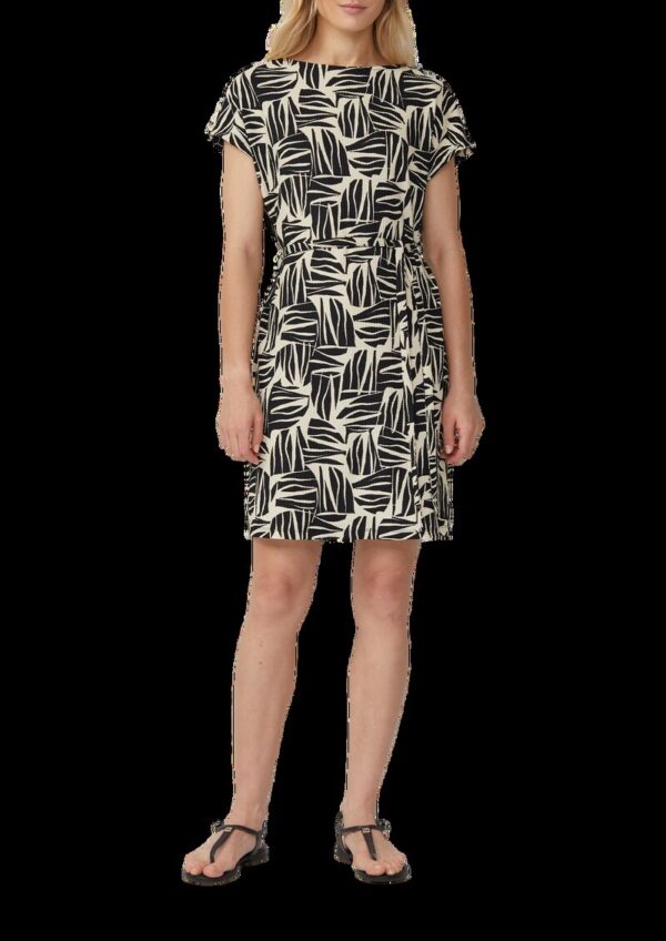 Strukturiertes Jerseykleid im Relaxed Fit mit Bindegürtel