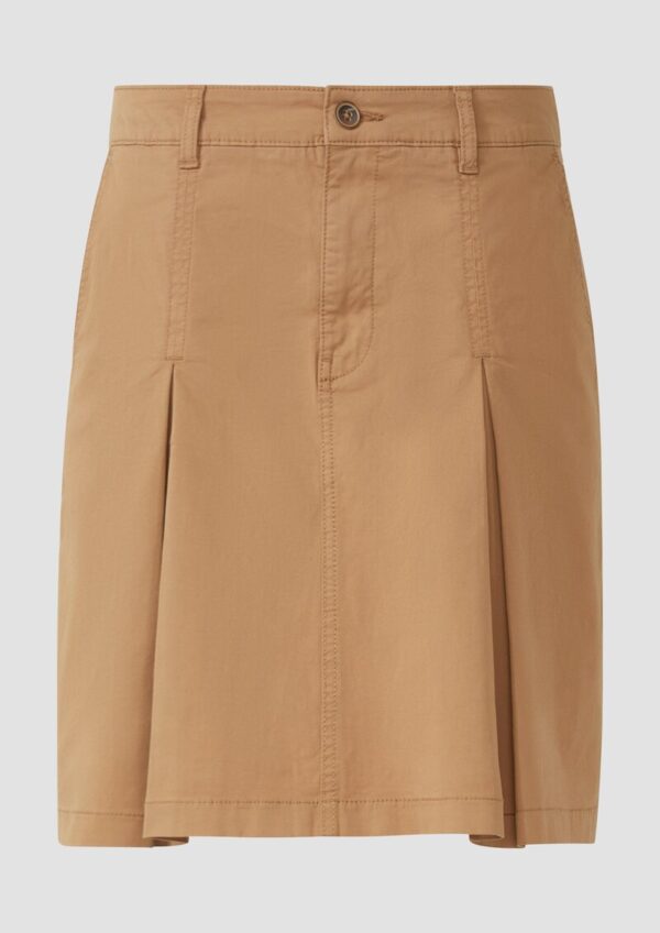 Kurzer Rock mit Faltendetails aus Baumwollstretch