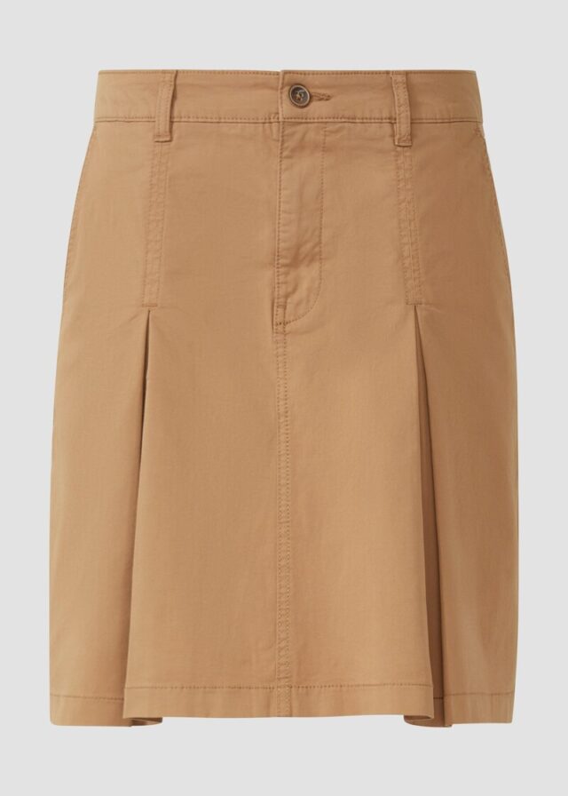 Kurzer Rock mit Faltendetails aus Baumwollstretch