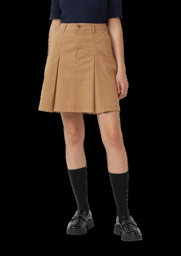 Kurzer Rock mit Faltendetails aus Baumwollstretch