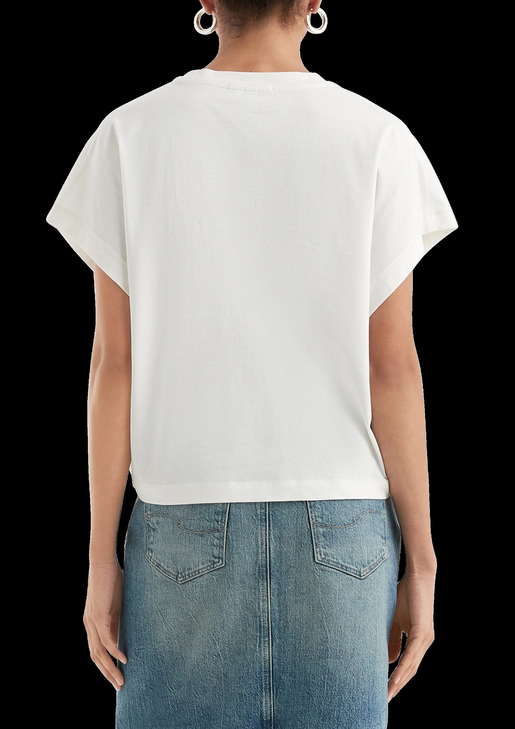 Lässiges Baumwollshirt mit kleiner Stickerei