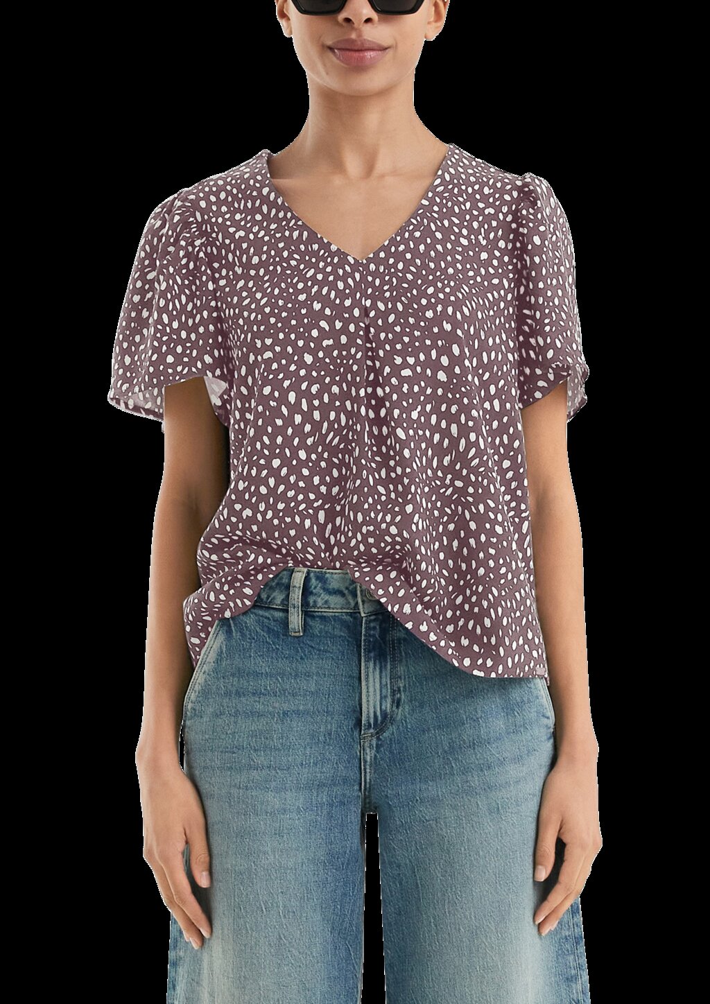 Viskose Bluse mit All-over-Print