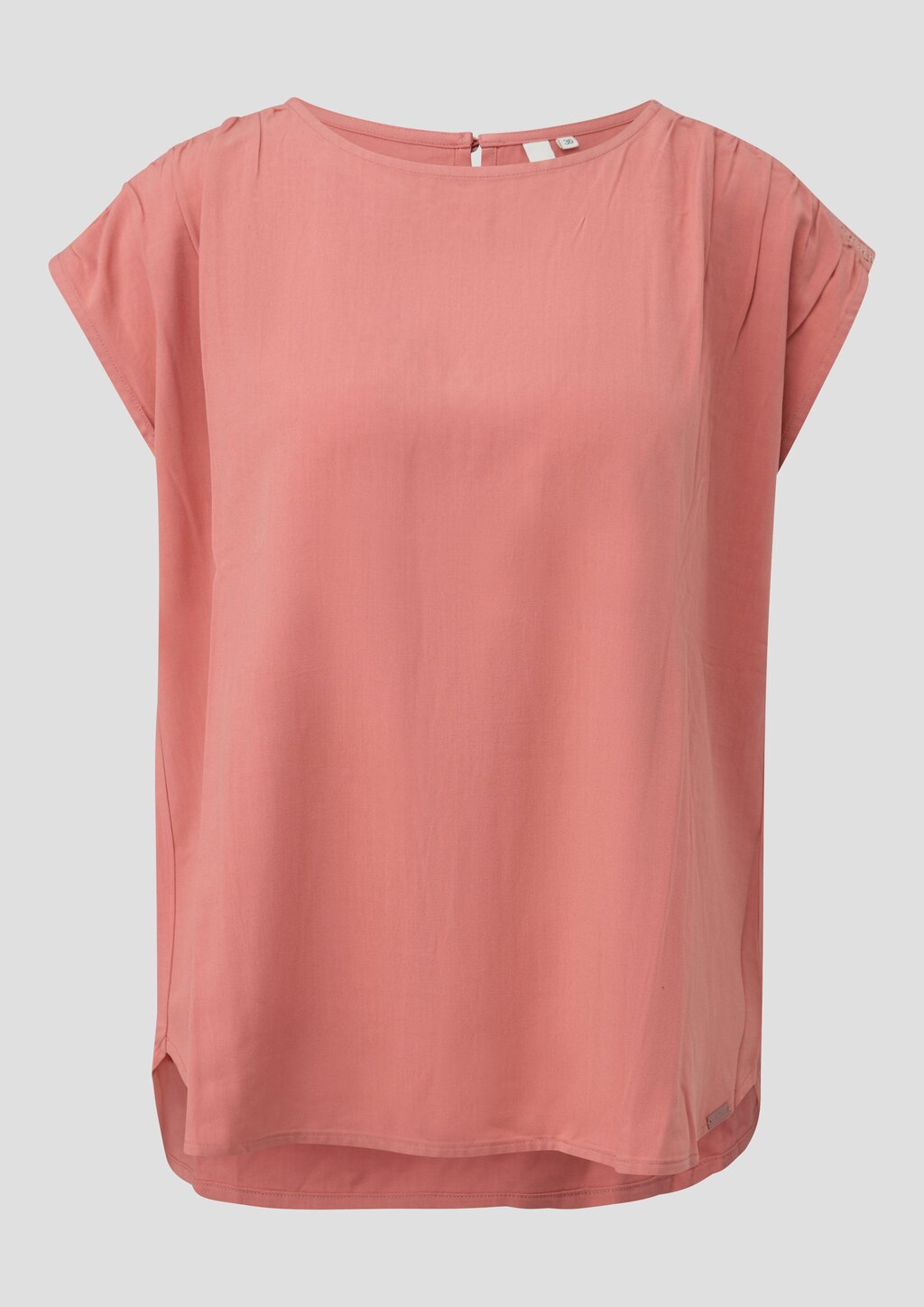 Lockere Viskosebluse mit Spitzeneinsatz