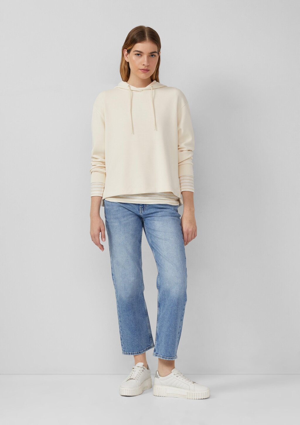 Scuba-Hoodie mit Seitenschlitzen