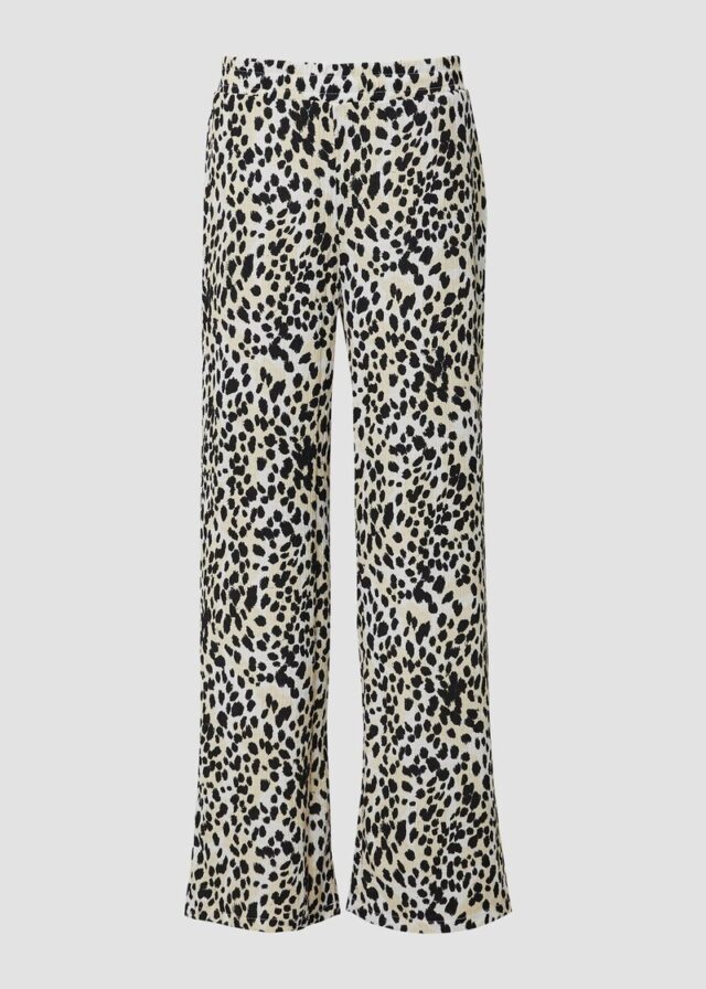 Strukturierte Wide-Leg-Hose im Relaxed Fit mit All-over-Muster