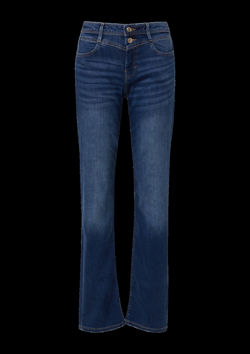 Jeans Karolin / Regular Fit / Mid Rise / Straight Leg / Doppelbund-Optik