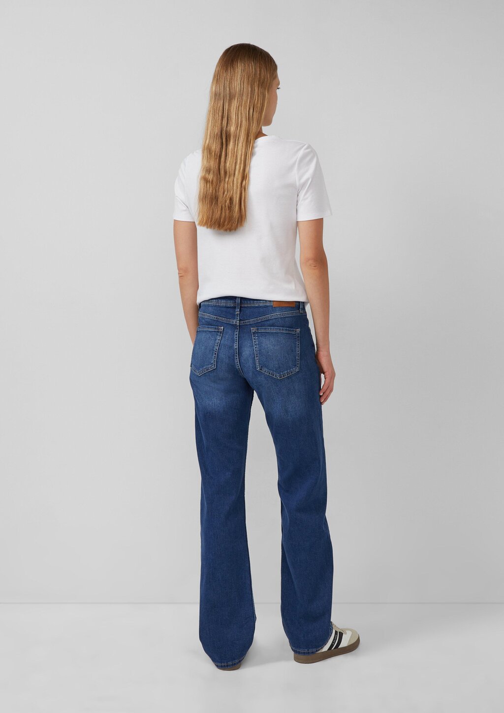Jeans Karolin / Regular Fit / Mid Rise / Straight Leg / Doppelbund-Optik