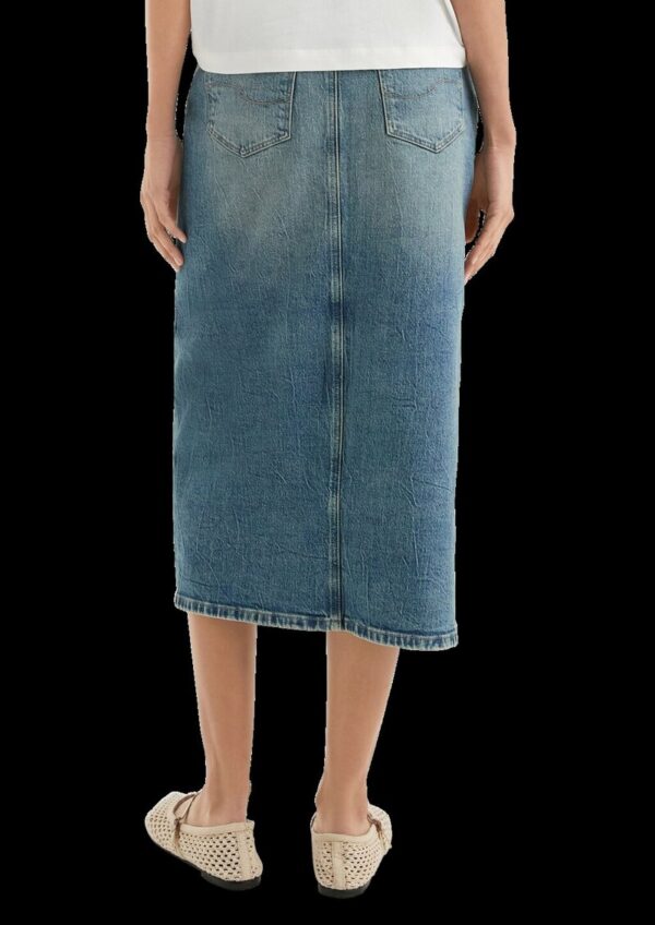 High Rise Denim Midi-Rock