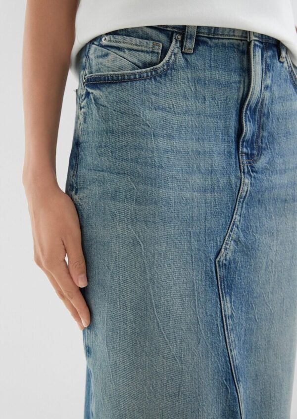 High Rise Denim Midi-Rock