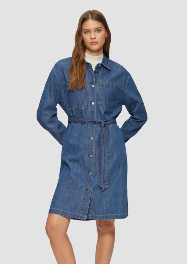 Jeans-Hemdkleid im Relaxed Fit mit Bindegürtel