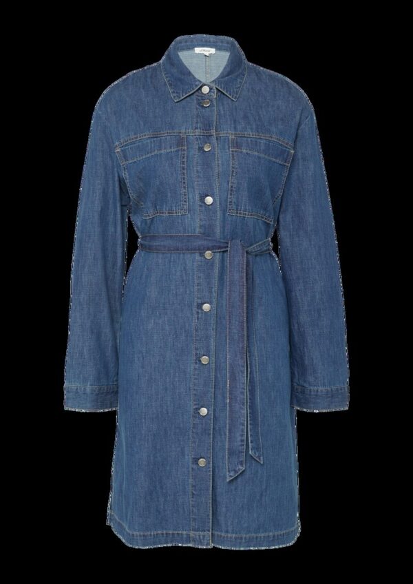 Jeans-Hemdkleid im Relaxed Fit mit Bindegürtel