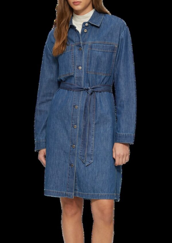 Jeans-Hemdkleid im Relaxed Fit mit Bindegürtel