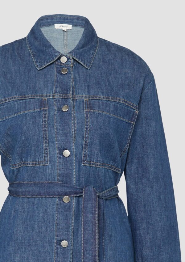 Jeans-Hemdkleid im Relaxed Fit mit Bindegürtel