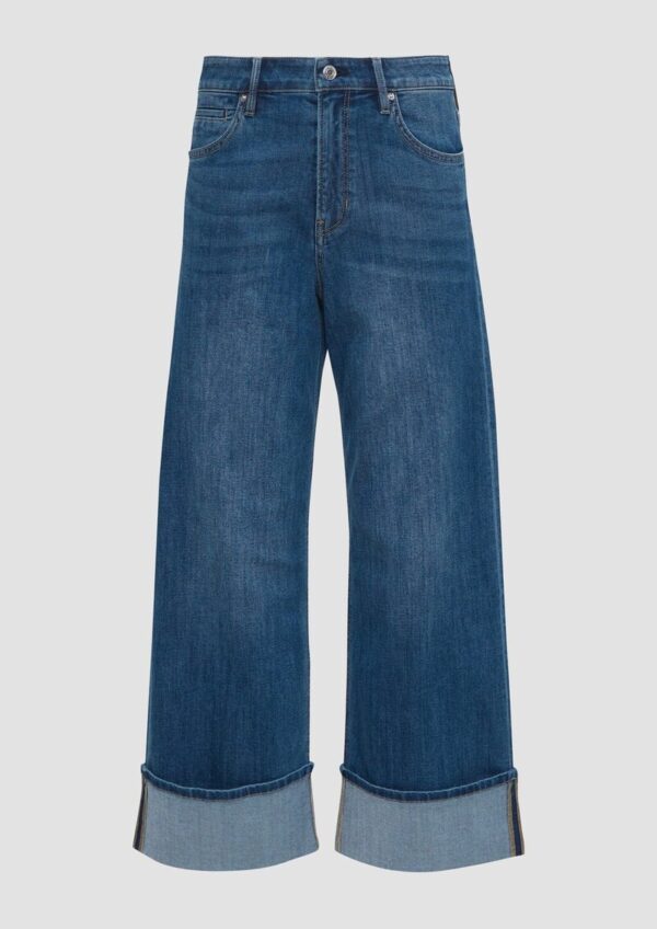 Cropped-Jeans Suri / Regular Fit / Mid Rise / Wide Leg / mit Aufschlag