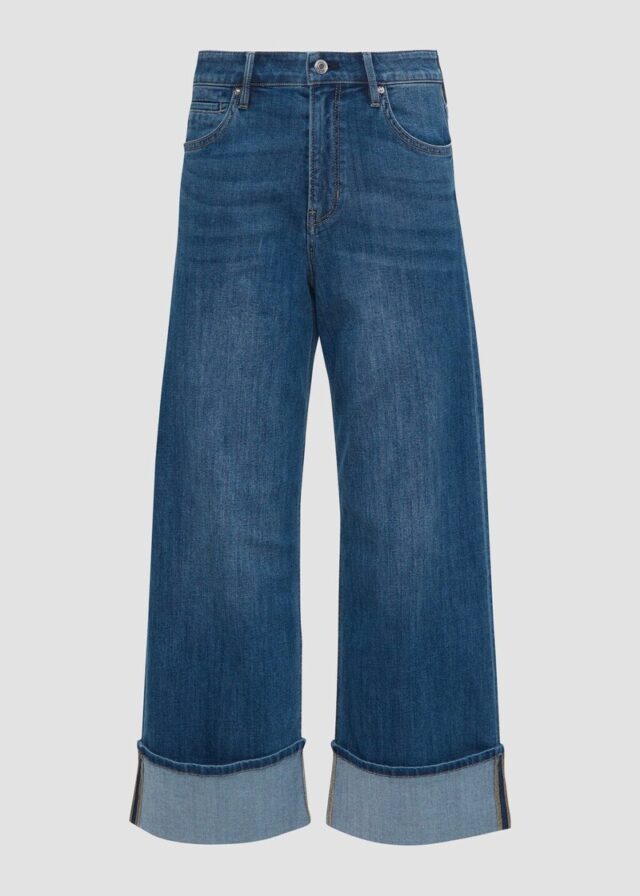 Cropped-Jeans Suri / Regular Fit / Mid Rise / Wide Leg / mit Aufschlag