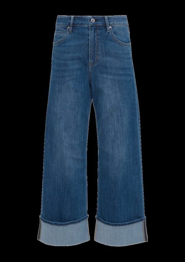 Cropped-Jeans Suri / Regular Fit / Mid Rise / Wide Leg / mit Aufschlag