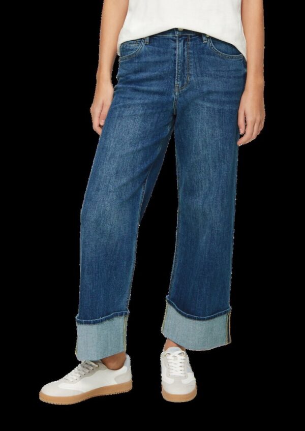 Cropped-Jeans Suri / Regular Fit / Mid Rise / Wide Leg / mit Aufschlag