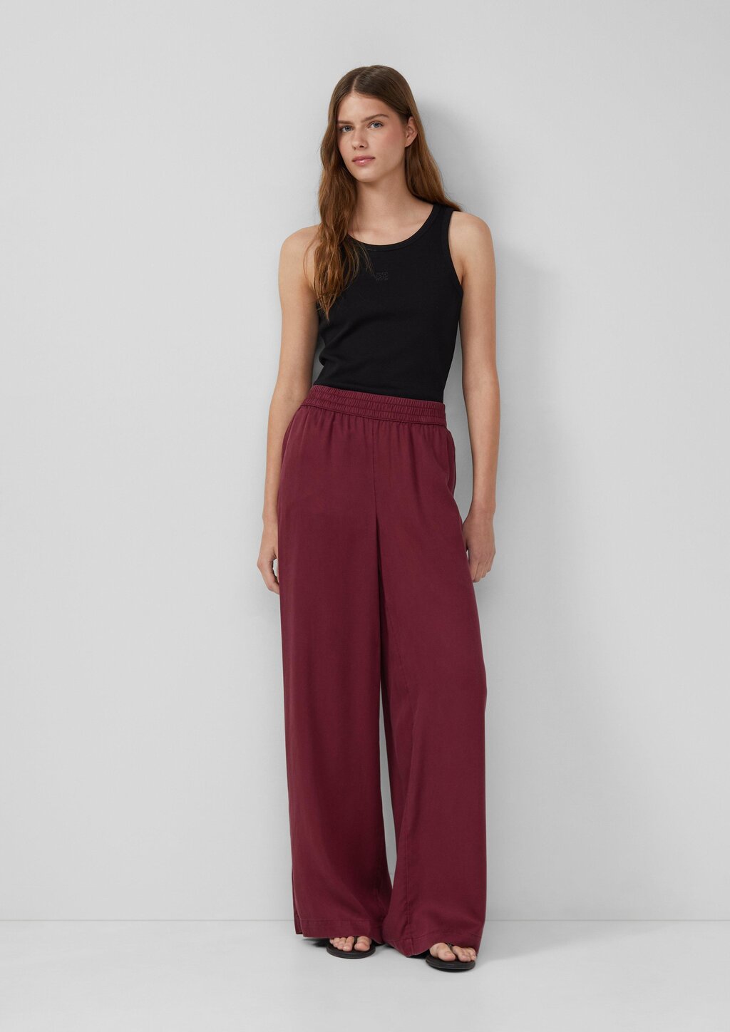 Twillhose mit Eingrifftaschen und Wide Leg