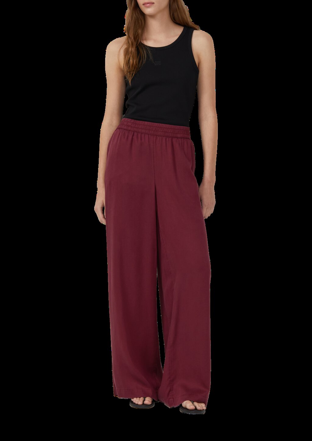 Twillhose mit Eingrifftaschen und Wide Leg