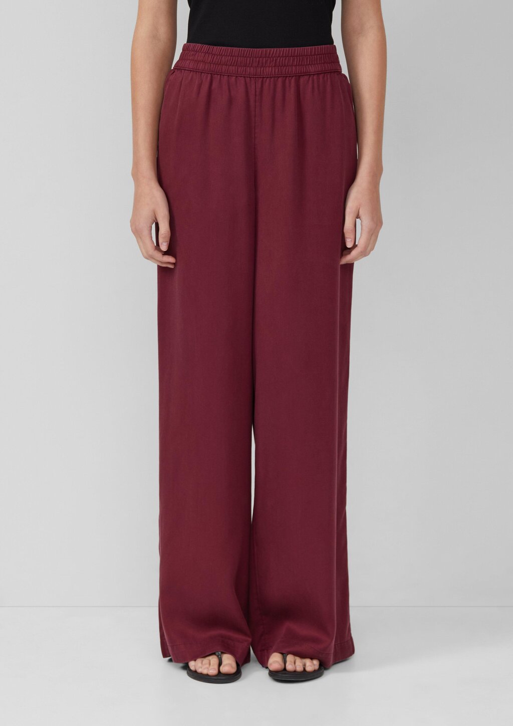 Twillhose mit Eingrifftaschen und Wide Leg