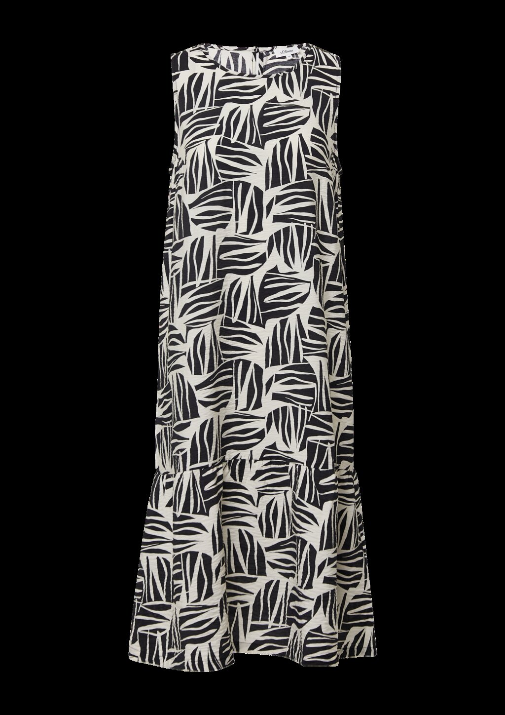 Midikleid aus strukturiertem Viskosemix mit All-over-Print