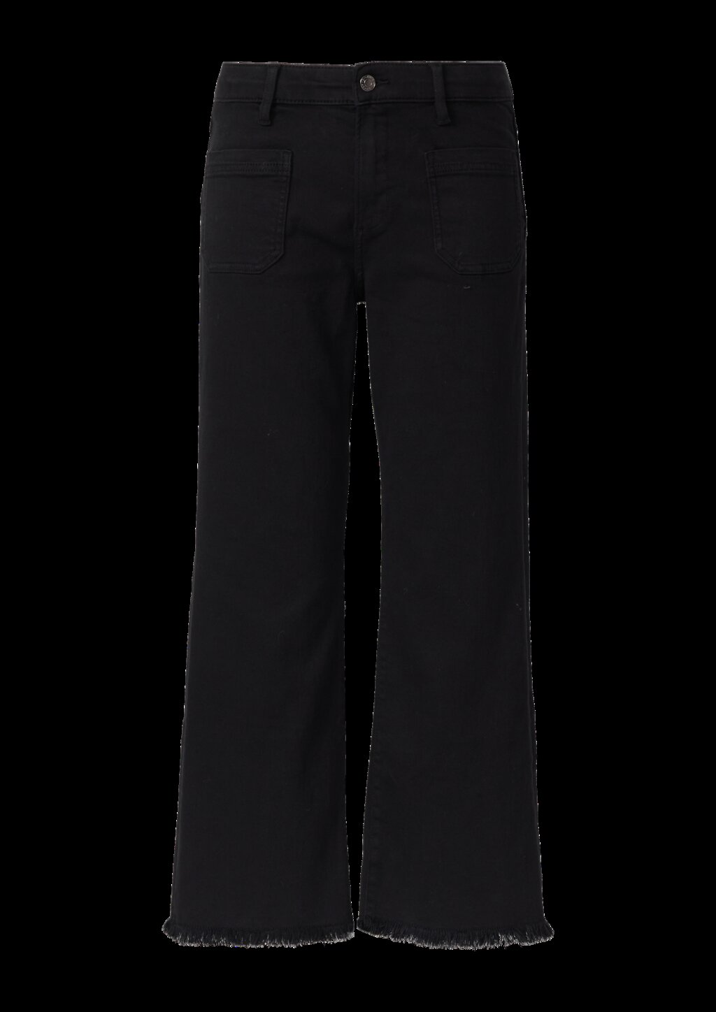 Cropped Jeans / Slim Fit / Mid Rise / Flared Leg / Fransensaum