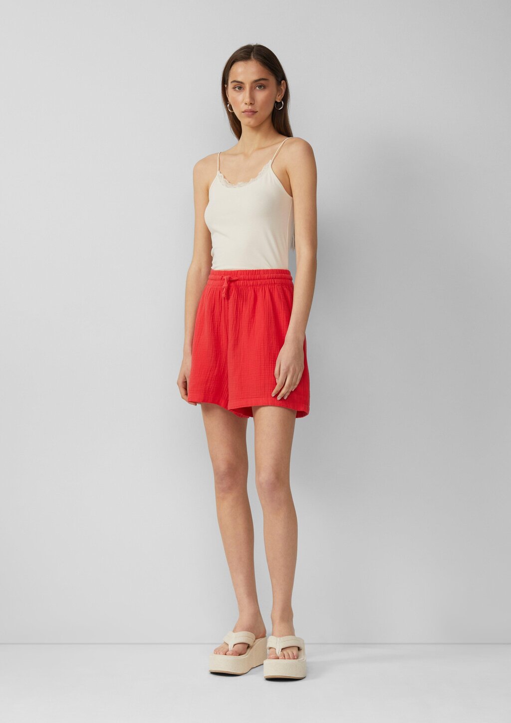 Musselin-Shorts mit Elastikbund