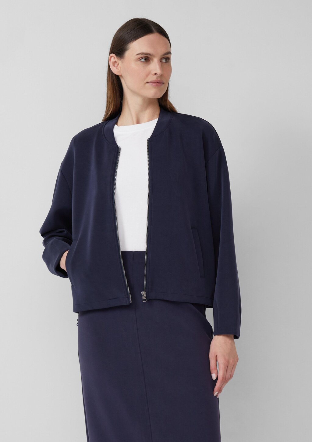 Oversized Scuba-Jacke mit verstellbarem Saum