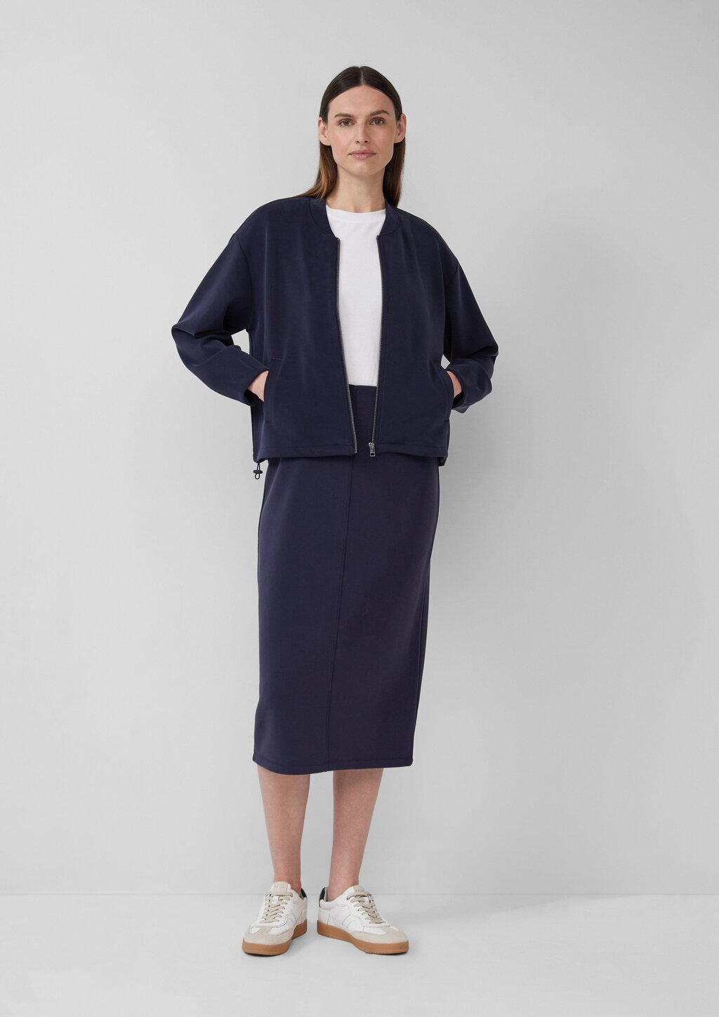 Oversized Scuba-Jacke mit verstellbarem Saum