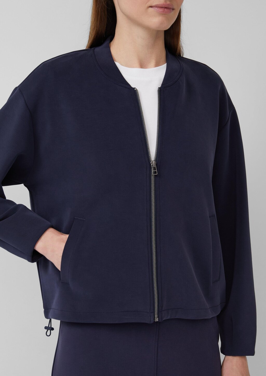 Oversized Scuba-Jacke mit verstellbarem Saum