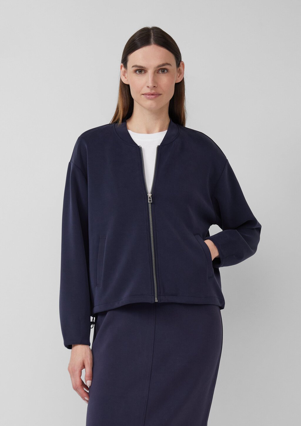 Oversized Scuba-Jacke mit verstellbarem Saum