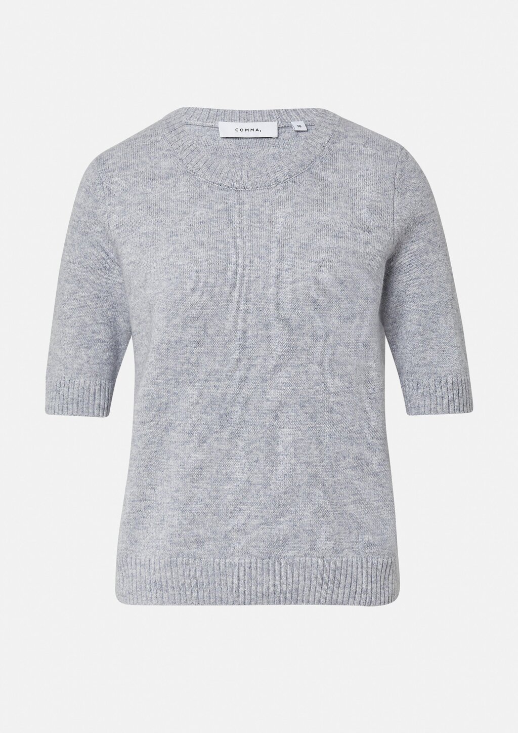 Strickpullover aus Wollmix mit halblangem Ärmel