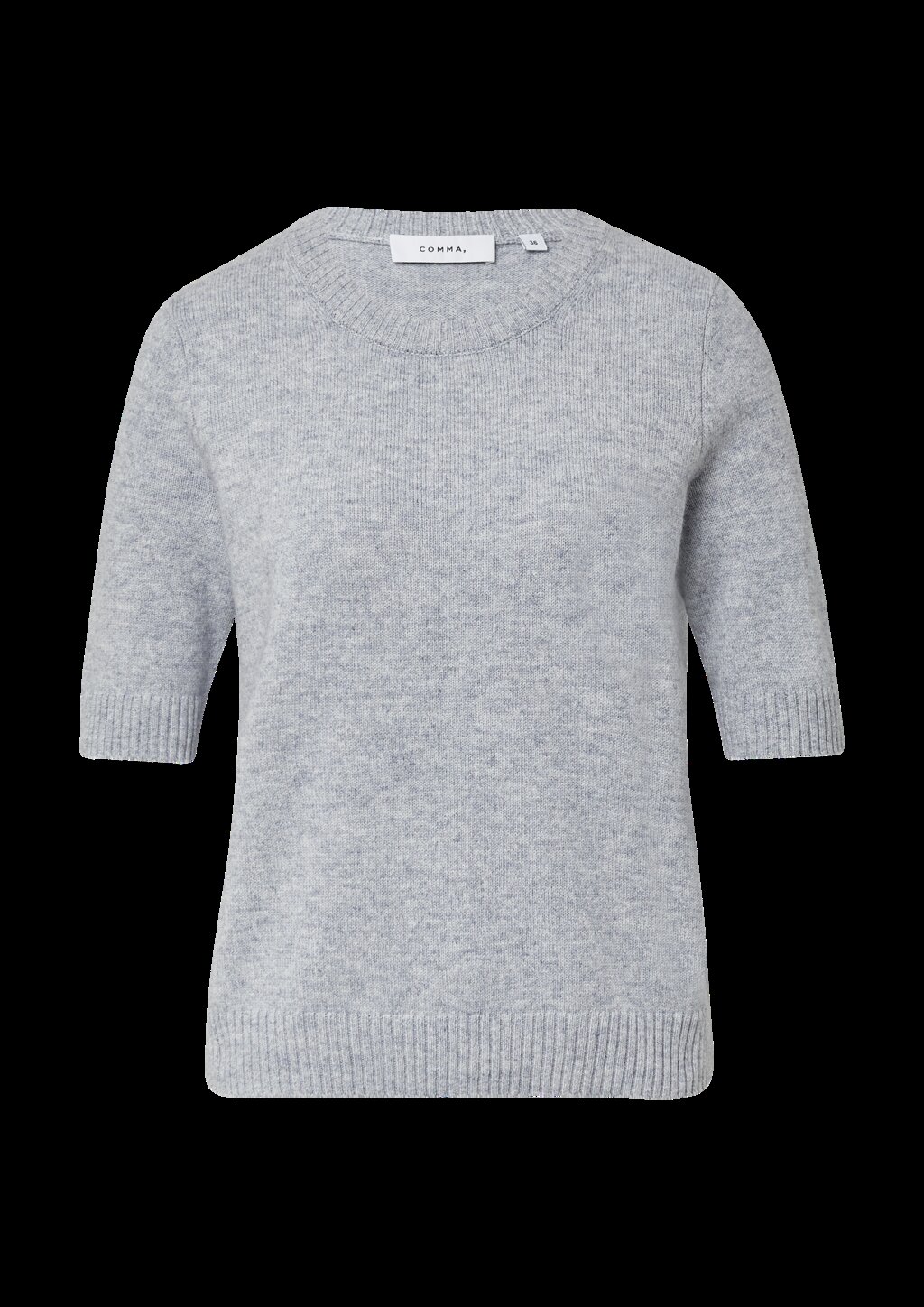 Strickpullover aus Wollmix mit halblangem Ärmel