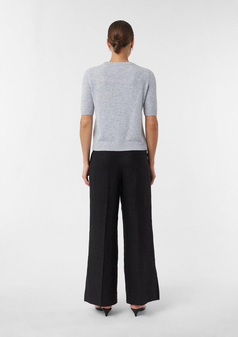 Strickpullover aus Wollmix mit halblangem Ärmel