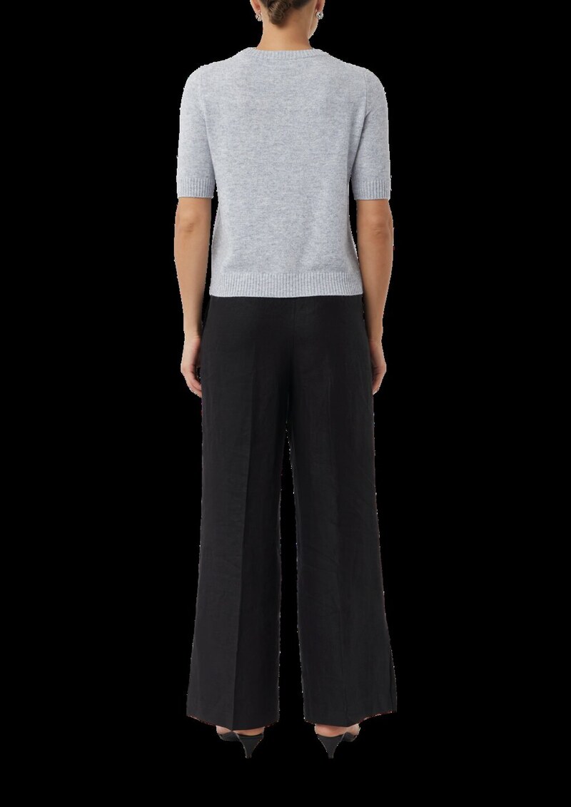 Strickpullover aus Wollmix mit halblangem Ärmel