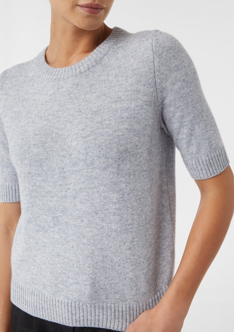Strickpullover aus Wollmix mit halblangem Ärmel