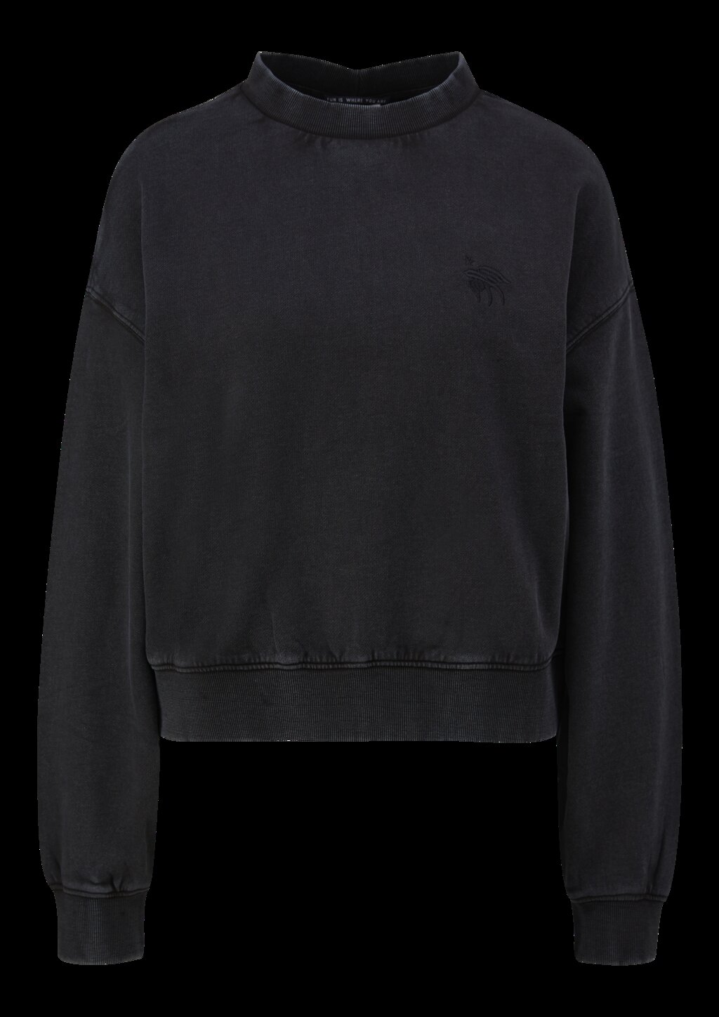 Gewaschenes Sweatshirt mit kleiner Stickerei