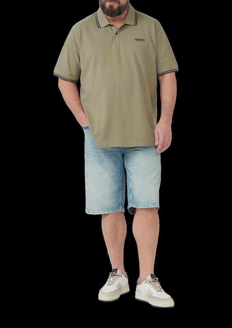 Piqué-Poloshirt mit Kontrastdetails und Logo