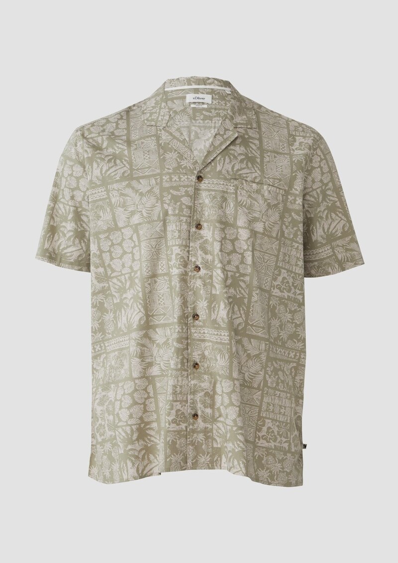 Resort Fit: Kurzarmhemd aus Viskosemix mit Brusttasche